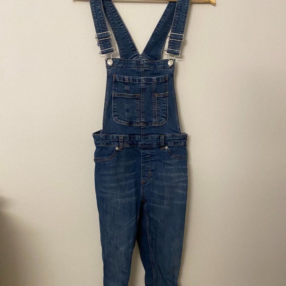 Free People Raw Hem Skinny Overalls - 26